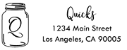 Mason Jar Letter Q Monogram Stamp Sample